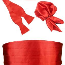 PELUCHE Men Cummerbund With Bow Tie & Pocket Square Set-picture-8