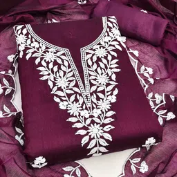 Blissta Chanderi Cotton Embroidered Dress Material-picture-25