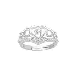 Lila Silver Plated Cubic Zirconia Stone Studded Finger Ring-picture-58