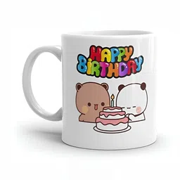 Mr UVD White & Brown Graphic Printed Ceramic Glossy Mug 350 ml-picture-17