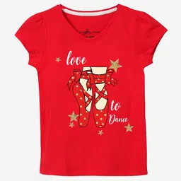 Naughty Ninos Girls Pack of 3 Typography Printed Round Neck T-shirts image 3