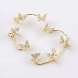 Vembley Gold-Plated Alloy Cubic Zirconia Ear Cuff image 2