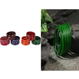 SOMIL Set Of 36 Artificial Stones Studded & Beaded Glass Bangles-picture-17