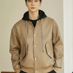 HERE&NOW Men Solid Hooded Long Sleeves Open Front Jacket image 2