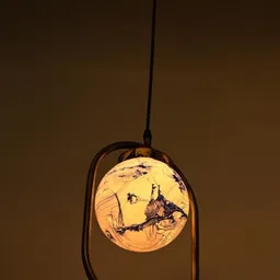 SOMIL Printed Glass Cylinder Ceiling Lamps image 2