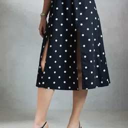 Virgio Printed Pure Cotton A-Line Midi Skirt image 2