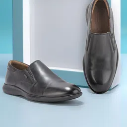 Woodland Men Leather Round Toe Slip On Loafers-picture-23