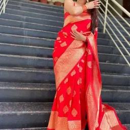 AdoreeStitch Ethnic Motifs Woven Design Zari Banarasi Saree-picture-38