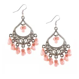 Creative Frogs Silver Oxidize Orange & Peach Drop Earrings - Set Of 2 image 3