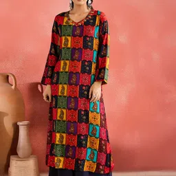 Sangria Women Embroidered Straight Kurta & Palazzo-picture-27