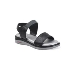 Denill Women Black Synthetic Leather Backstrap Solid Open Toe slip on flats image 2