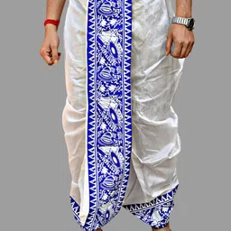 Krishiv Lifestyle Men Printed Art Silk Dhotis-image-20
