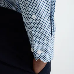 Marks & Spencer Men Regular Fit Spread Collar Geometric Printed Cotton Formal Shirt image 4