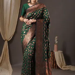 Snofi Creation Ethnic Motifs Woven Design Zari Kanjeevaram Saree-picture-19