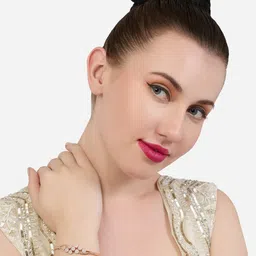 Zaveri Pearls Set Of 2 Rose Gold-Plated Cubic Zirconia Kada Bracelet image 3