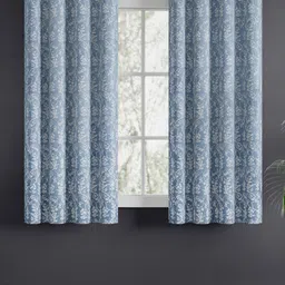 haus & kinder Evening Grace Grey & White 2 Pieces Floral Room Darkening Window Curtains-picture-42