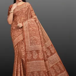 Rani Saahiba Ethnic Motifs Pure Cotton Block Print Saree-picture-30