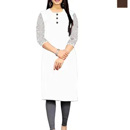 Coft Selection Of 2 Colourblocked Round Neck Thread Work Crepe Kurta-picture-18