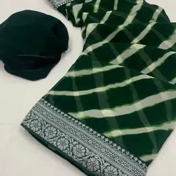 Florence Leheriya Zari Pure Georgette Fusion Saree-image-40