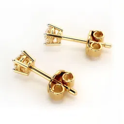 VALANOVA Hallmarked 18Kt Gold Diamond Studded Earrings- 0.91 g image 4