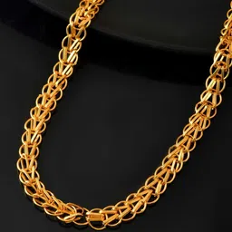 Jewels Nest Men Stainless Steel Gold-Plated Link Chain Minimal Chain-image-62