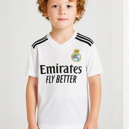 dostitch Boys Real Madrid Mbappe 9 Home Kit Football Jersey-picture-12