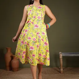 SZN Floral Print Fit & Flare Midi Dress-picture-26