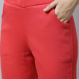 Valles365 by S.C. Women Pack Of 2 Slim Fit Mid-Rise Flat-Front Woolen Regular Trousers image 2