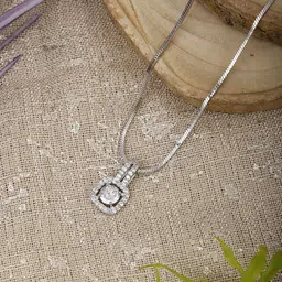 OPUS GEMS Silver-Plated Square Pendants with Chains-image-6