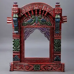 Exotic India Wooden Ethnic Motifs Matte Handmade Hall Jharokha Wall Hangings - 24 In-picture-31