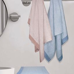Myntra Elegant Homes Blue & Brown 4 Striped Cotton 150 GSM Bath Towel-picture-42