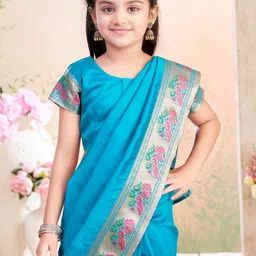 BAESD Girls Solid Ready to Wear Saree image 3