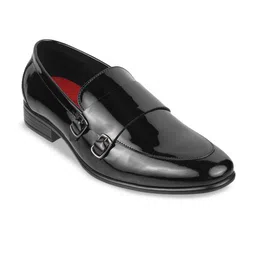 Metro Men Solid Buckle Leather Formal Monk Shoes-picture-17