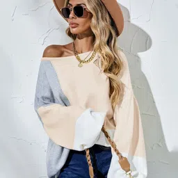 StyleCast Women Striped Longline Pullover-image-12