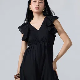 20Dresses Xxd Balloon Hem Ss25 V Neck Fit & Flare Gathered Pure Cotton Mini Balloon Dress-picture-20