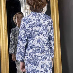 HOITY MOPPET Boys Ethnic Motifs Printed Shirt Collar Mirror Work Kurta With Trousers image 3