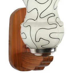 Somil Premium Designer Glass Wall / Night Lamp Elegant & Stylish Dcor Accent for Modern Interiors, color- Black, White, Size:- 16.5 X 24 X 27 CM-image-64