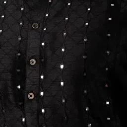 PulseIQ Men Black Art Silk Kurta Sets image 4
