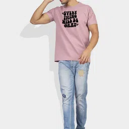 Greylongg Typography Printed Round Neck Cotton Tshirt image 3