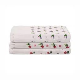 RUBOXA White & Green 4 Pieces 450 GSM Cotton Bath Towels image 5