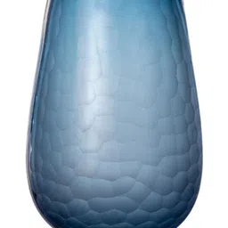 AARVI DECOR STUDIO Blue Textured Glass Flower Vase image 4