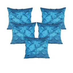 India Furnish Blue Silk Square Cushion Cover-image-49