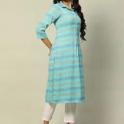 Rangriti Chevron Printed Straight Kurta image 5