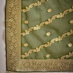 VredeVogel Women's Viscose Rayon Kurta Pant Set with Organza Dupatta image 3