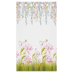 Kuber Industries White & Green Floral Door Curtain image 2