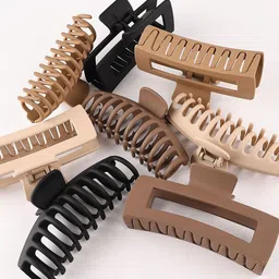 DOCTOR HEALTH SUPER SOFT Women Set of 6 Rectangular Shape Hair Claw Clip-picture-35