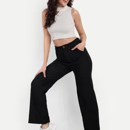 BROADSTAR Women Smart Straight Fit High-Rise Easy Wash Corduroy Trousers-picture-15