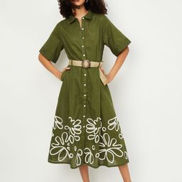 max Floral Embroidered Shirt Midi Dress-picture-35