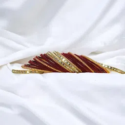 Luxurious Set Of 26 Stone Studded & Beaded Bangle image 4