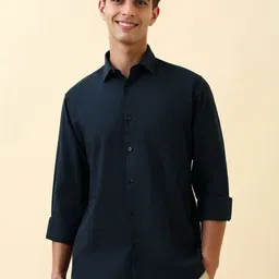 Allen Solly Men Solid Spread Collar Pure Cotton Casual Shirt-picture-21